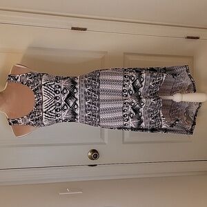 Blue Star Black and White Racerback High Low Dress Size Jr M  EUC.  NWOT